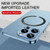 For iPhone 14 Plus Leather Electroplated Magsafe Case (Blue)