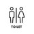 19 x 14cm Personalized Restroom Sign WC Sign Toilet Sign,Style: Black  Public