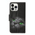For iPhone 14 Pro Max 3D Colored Drawing Flip Leather Phone Case (Black Cat)