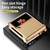 For Samsung Galaxy Z Flip3 5G Litchi Texture Leather Hinged Electroplated Phone Case with Pen(Gold)