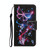 For iPhone 14 Pro Max 3D Colored Drawing Flip Leather Phone Case (Fluorescent Butterfly)