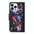 For iPhone 14 Pro Max 3D Colored Drawing Flip Leather Phone Case (Fluorescent Butterfly)