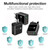 45W PD25W + 2 x QC3.0 USB Multi Port Charger with USB to Micro USB Cable, EU Plug(Black)