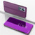 For Xiaomi 12 Lite Plated Mirror Horizontal Flip Leather Case with Holder(Purple)