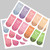 5 Bags 10 Sheets/Bag Cute Emoji Rectangle Sticker Gift Box Sealing Sticker