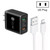 45W PD25W + 2 x QC3.0 USB Multi Port Charger with USB to 8 Pin Cable, US Plug(Black)