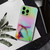 For iPhone 14 Pro Max Laser Marble Pattern Clear TPU Shockproof Protective Case(Green)