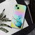 For iPhone 14 Plus Laser Marble Pattern Clear TPU Shockproof Protective Case(Blue)