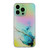 For iPhone 14 Pro Max Laser Marble Pattern Clear TPU Shockproof Protective Case(Blue)