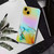 For iPhone 14 Laser Marble Pattern Clear TPU Shockproof Protective Case (Yellow)