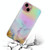 For iPhone 14 Plus Laser Marble Pattern Clear TPU Shockproof Protective Case(Pink)