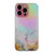 For iPhone 14 Pro Laser Marble Pattern Clear TPU Shockproof Protective Case(Pink)