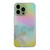 For iPhone 14 Pro Laser Marble Pattern Clear TPU Shockproof Protective Case(Gray)