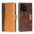 For vivo iQOO 10 Contrast Color Side Buckle Leather Phone Case(Dark Brown + Gold)