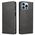For iPhone 14 Pro Max Calf Texture Magnetic Flip Leather Phone Case (Black)