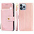 For iPhone 14 Pro Zipper Bag Leather Phone Case(Rose Gold)