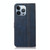For iPhone 14 Pro Max Stitching Thread Calf Texture Leather Phone Case (Blue)