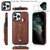 For iPhone 14 Pro Max Wristband Kickstand Wallet Leather Phone Case (Brown)