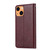 For iPhone 14 Knead Skin Texture Leather Case (Wine Red)
