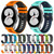 For Samsung Galaxy Watch 4 40mm 20mm Two-Color Silicone Watch Band(Midnight Blue+Yellow)