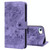 For iPhone SE 2022 / SE 2020 / 8 / 7 Cartoon Sakura Cat Embossed Leather Case(Purple)