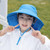 1039 Summer Children Fisherman Hat Large Brim Shawl Sun Hat(Blue)