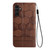 For Samsung Galaxy A13 5G Football Texture Magnetic Leather Flip Phone Case(Brown)