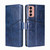 For Samsung Galaxy M13 Geometric Stitching Horizontal Flip Leather Phone Case(Blue)