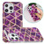 For iPhone 14 Pro Max Electroplating Soft TPU Phone Case (Purple Rhombus)