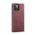 For iPhone 14 CaseMe-013 Multifunctional Retro Frosted Leather Phone Case (Wine Red)
