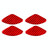 4 PCS Set for Honda CRV 2007-2011 Carbon Fiber Car Inner Door Bowl Patch Decorative Sticker,Left and Right Drive Universal(Red)