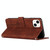 For iPhone 14 Skin Feel Heart Pattern Leather Phone Case (Brown)