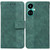 For Tecno Camon 19 Geometric Embossed Leather Phone Case(Green)