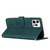 For iPhone 13 Pro Max Skin Feel Heart Pattern Leather Phone Case With Lanyard (Green)