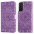 For Samsung Galaxy S21+ 5G Embossed Sunflower Leather Phone Case(Purple)