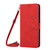 For iPhone 13 Skin Feel Heart Pattern Leather Phone Case With Lanyard(Red)