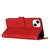 For iPhone 13 Skin Feel Heart Pattern Leather Phone Case With Lanyard(Red)