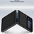 For Samsung Galaxy Z Flip4 Solid Color Carbon Fiber Texture PU Shockproof Phone Case (Gold)