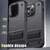 For iPhone 14 PC + TPU Shockproof Phone Case with Holder (Grey+Black)