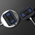 Automatic Bomb TPU + PC Earphone Protective Case with Switch For AirPods Pro(Black Blue)