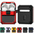 Automatic Bomb TPU + PC Earphone Protective Case with Switch For AirPods 2 / 1(Black Blue)