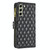 For Samsung Galaxy S21 FE 5G Diamond Lattice Zipper Wallet Leather Flip Phone Case(Black)