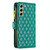 For Samsung Galaxy S21 FE 5G Diamond Lattice Zipper Wallet Leather Flip Phone Case(Green)