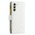 For Samsung Galaxy S21 FE 5G Diamond Lattice Zipper Wallet Leather Flip Phone Case(White)