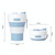 350ML Folding Portable Silicone Telescopic Drinking Coffee Cup Multi-function Silica Cup Travel(White Red)