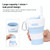 350ML Folding Portable Silicone Telescopic Drinking Coffee Cup Multi-function Silica Cup Travel(White Red)