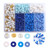 2 PCS 6 Grids Soft Pottery Beading Set DIY Bracelet Necklace Making(Blue)