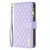 For iPhone 14 Diamond Lattice Zipper Wallet Leather Flip Phone Case (Purple)