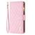 For iPhone SE 2022 / SE 2020 / 8 / 7 Diamond Lattice Zipper Wallet Leather Flip Phone Case(Pink)