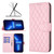 For iPhone 13 Pro Max Diamond Lattice Wallet Leather Flip Phone Case (Pink)